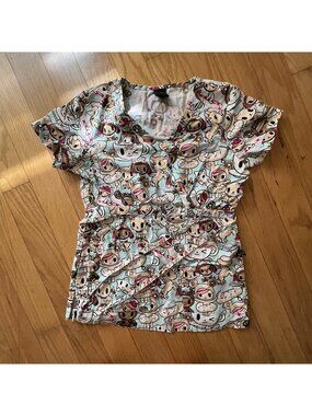 Tokidoki Koi Top XSmall XS Womens Donut Print Sprinkles Candy Dogs Cats Anime